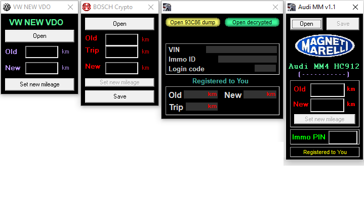 Audi VW set of Crypto Calculators Cluster EEPROM