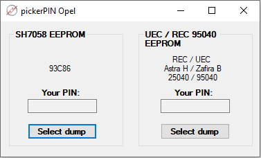 EEprom Dumps PIN Opel 0.0.1 alpha v