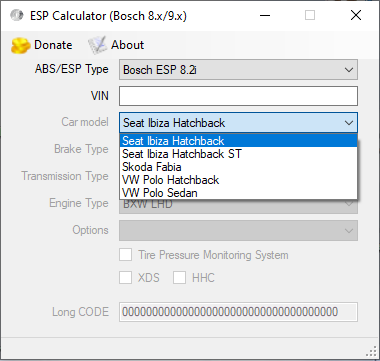 ESP Long Coding Calculator Bosch 8.x and 9.x