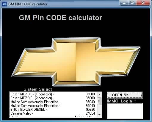 GM - Opel Pin Immo Security code Calculator