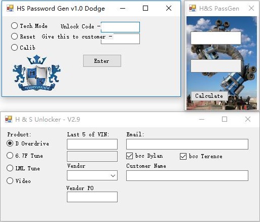 H&S Tuner Unlocker Password Gen PassGen Calculator