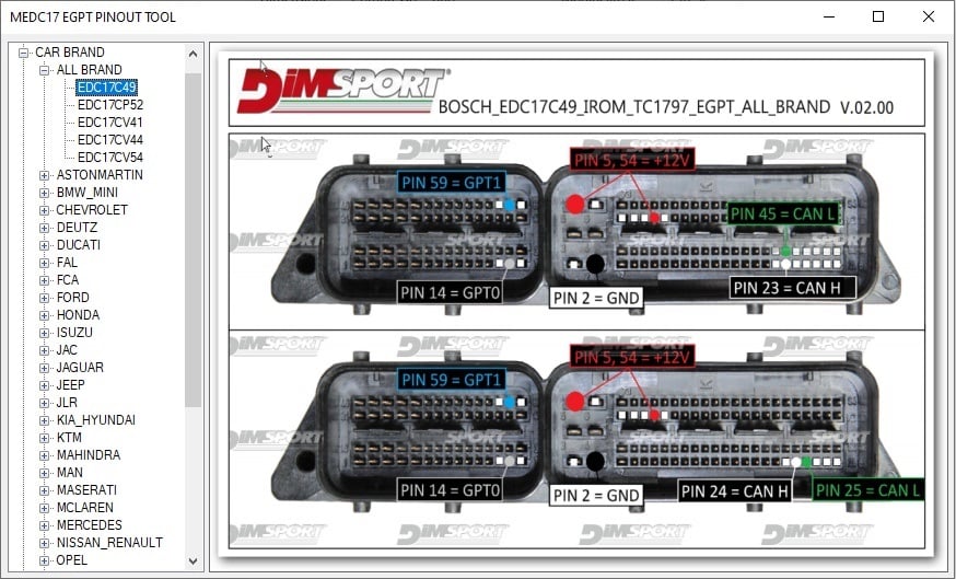 MEDC17 EGPT Pinout Atlas Bench Wiring
