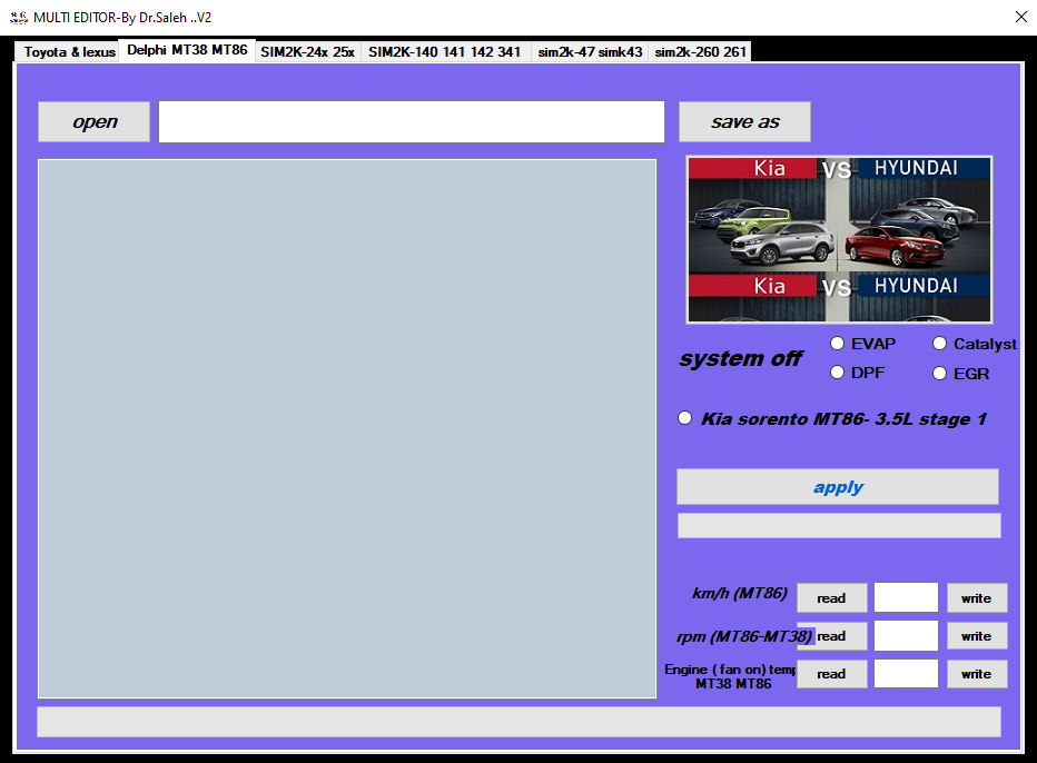 Multi Editor Toyota Lexus and Hyundai Kia ECU