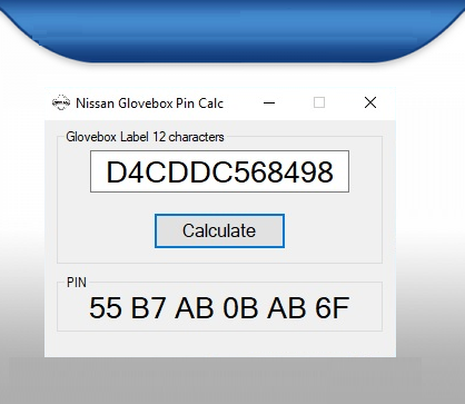 Nissan Glove Box PIN Code Calculator