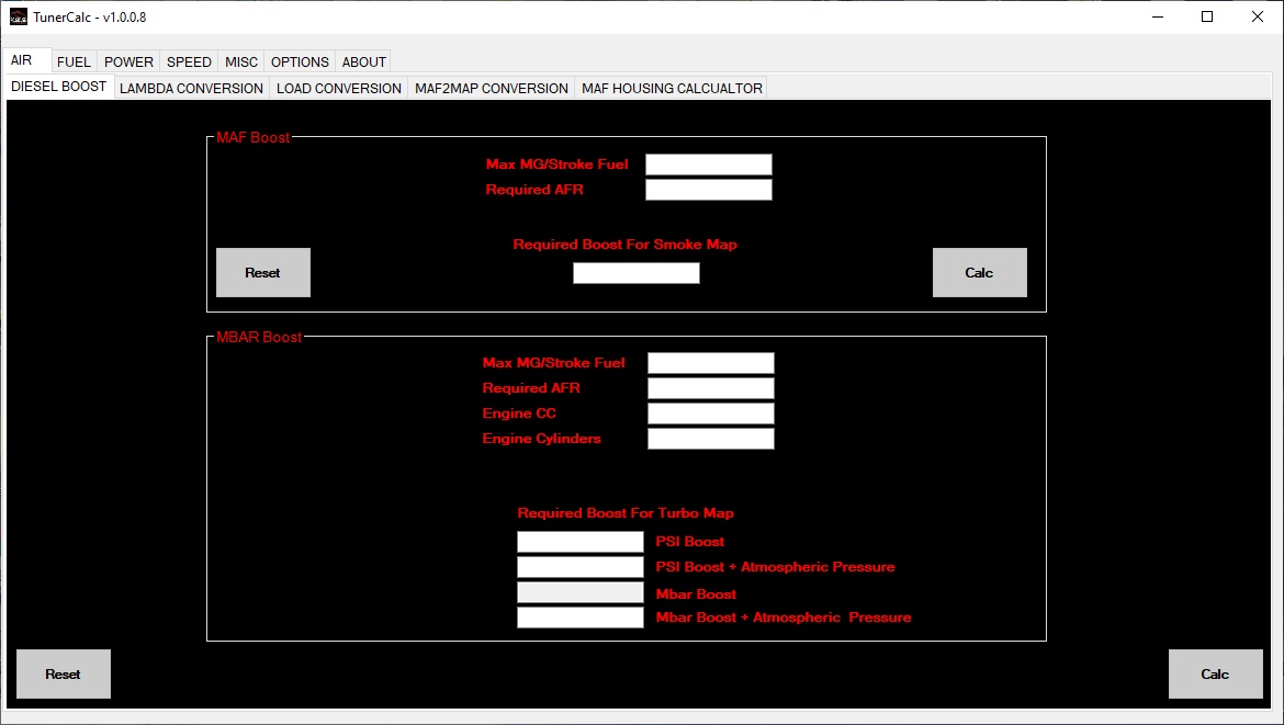 TunerCalc R - Professional Tuning Calculation Tool 1.0.0.8