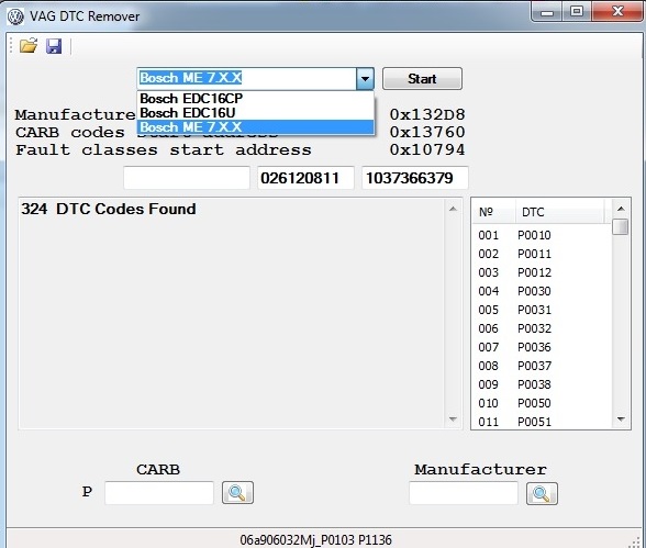 VAG DTC ECU DTC Table Editor