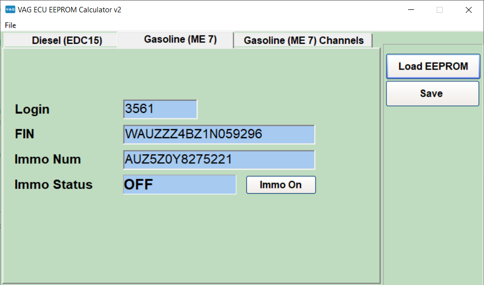 VAG ECU Eeprom Calculator (EDC15 & ME7) Immo