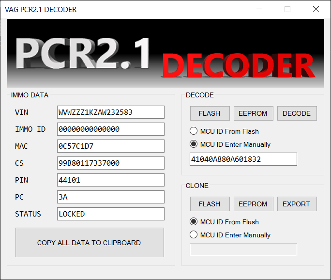 VAG PRC2.1 Decoder